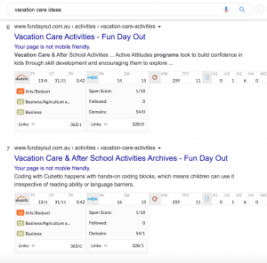 fun day out SEO progress